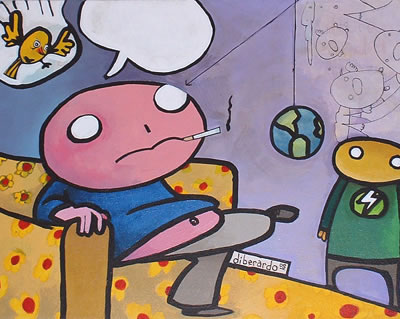 lazy panda pop surrealism painting